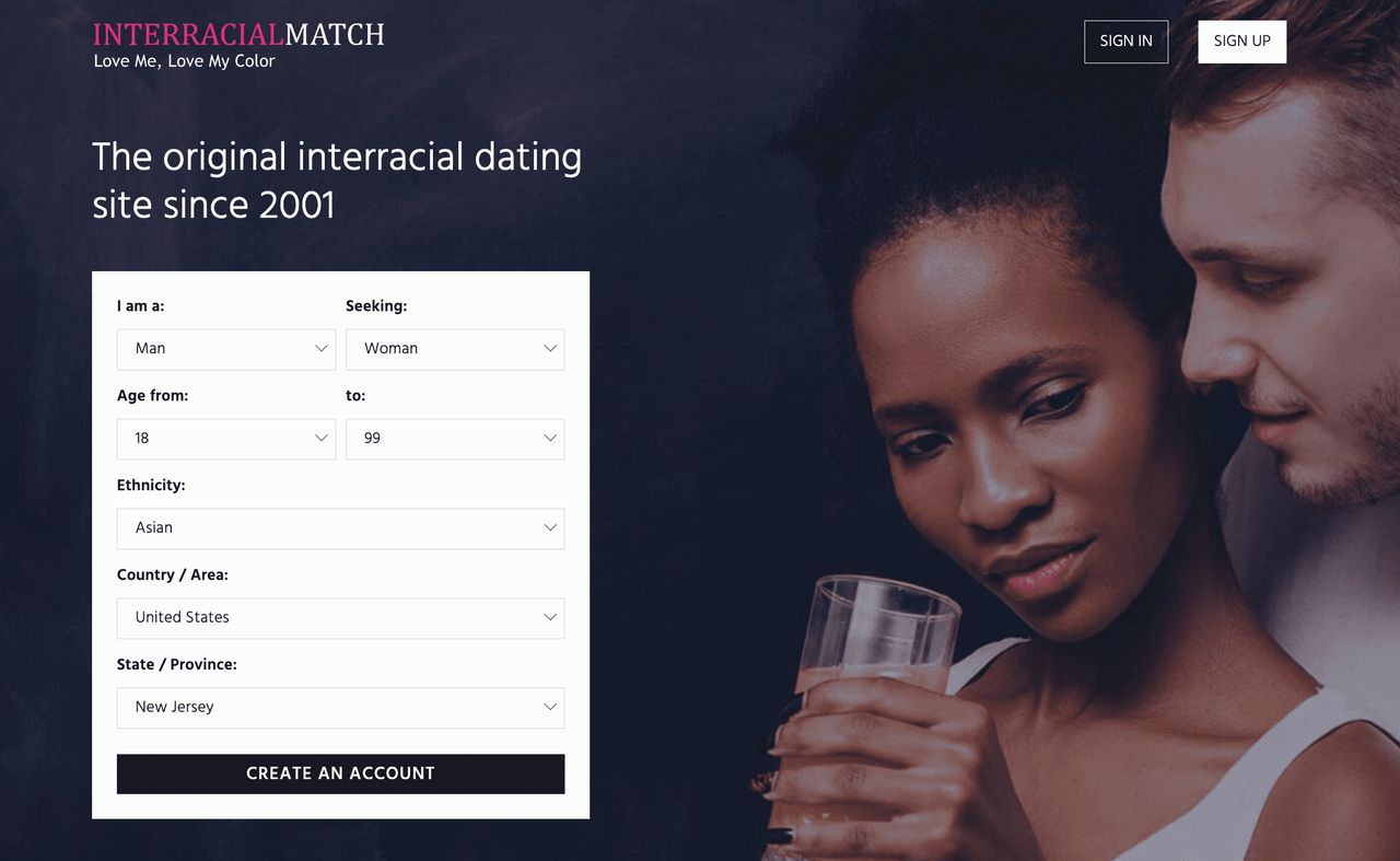 InterracialMatch main page
